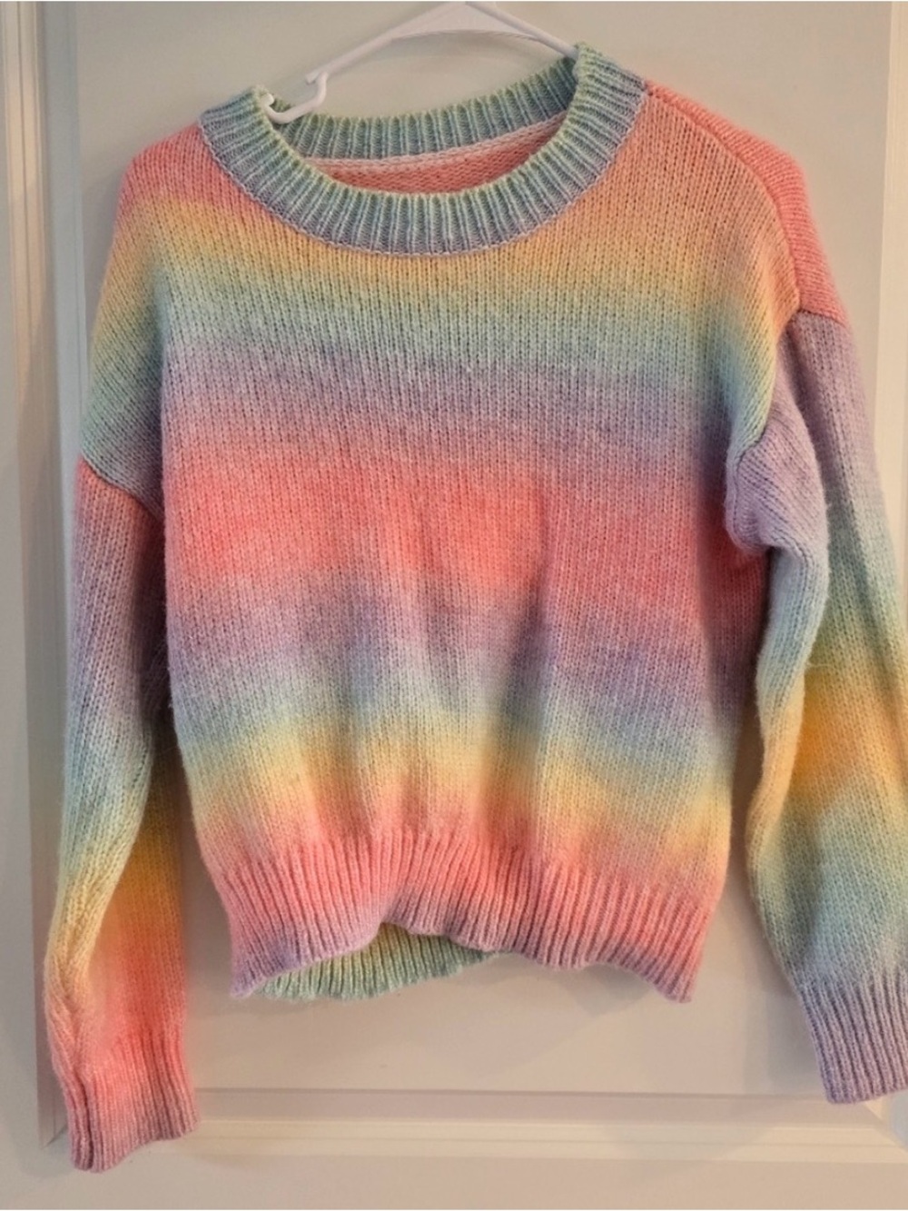 Cozy Pastel Rainbow Striped Sweater